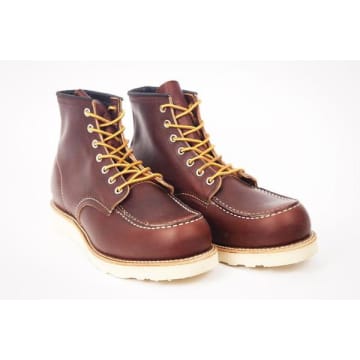 Red Wing Shoes Dark Brown 6 Classic Mock Toe 8138 Boot In Red