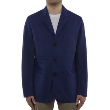 Vétra Navy Cotton Jacket In Blue