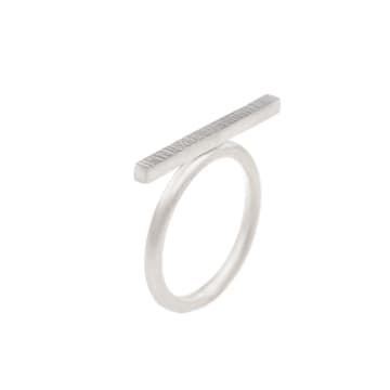 Blackbird Jewellery Sterling Silver High Line Horizontal Bar Ring In Metallic