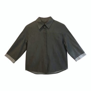 Av London Crisp Cotton Shirt In Grey