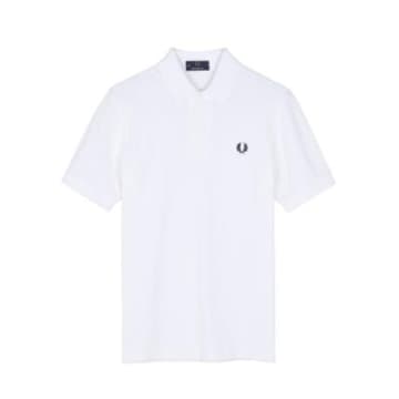 Shop Fred Perry White Navy M 3 Polo Shirt