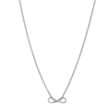 Posh Totty Designs Sterling Silver Mini Infinity Charm Necklace In Metallic