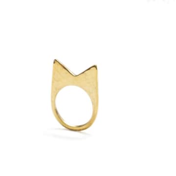 Aarven Large Brass Signature Mamba Ring