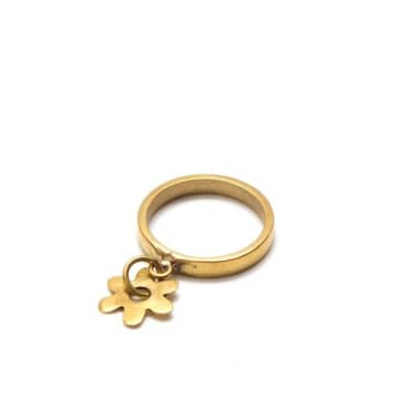 Aarven Large Solstice Brass Charm Ring