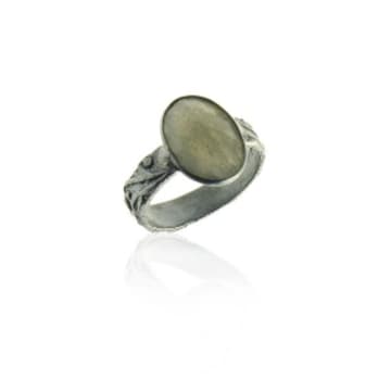 Collardmanson 925 Silver Oval Labradorite Ring In Metallic