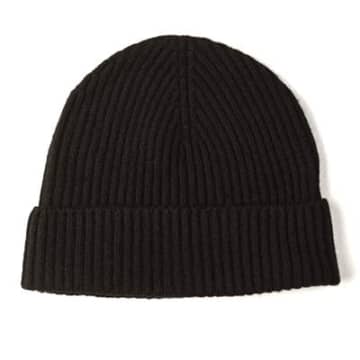 Burrows And Hare Black 100 Cashmere Beanie