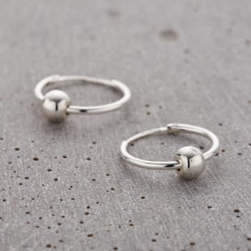 Posh Totty Designs Sterling Silver Ball Hoop Earrings In Metallic