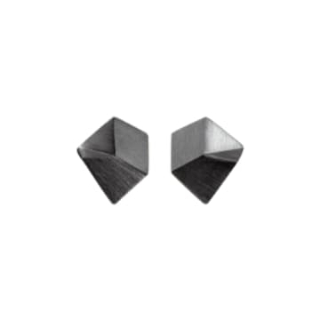 Sofie Lunøe Mini Flake Oxidized Ear Studs In Metallic