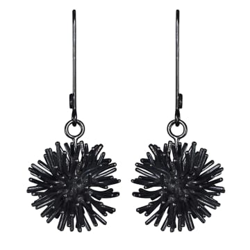 Sofie Lunøe Oxidized Silver Pompon Earrings In Metallic