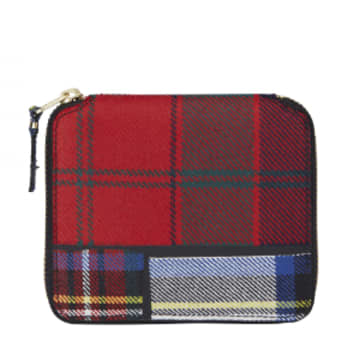 Comme Des Garçons Cdg Wallet Tartan Patchwork Red (sa2100tp)