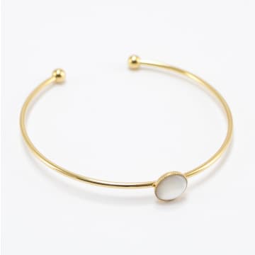 Viadoli Gold Plated With Mother Of Pearl Nymphea Bangle