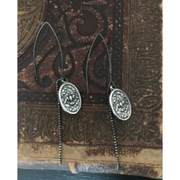 Window Dressing The Soul Oxidised Silver Icon Earrings In Metallic