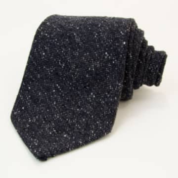 40 Colori Melange Wool And Silk Tie In Grey/blue/natural