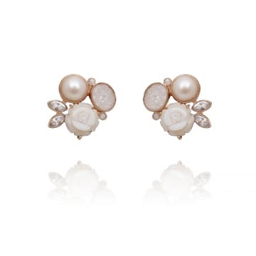 Atelier Mon Pearl Gemstones Bouquet Studs In White