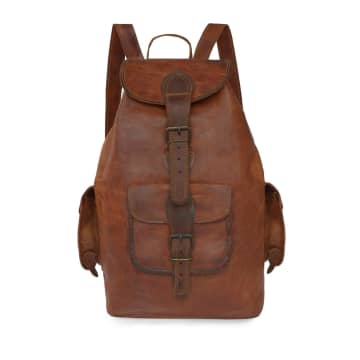 Vida Vida Medium Leather Backpack In Brown