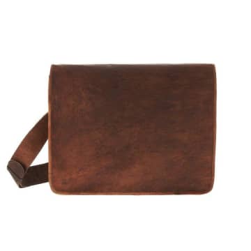 Vida Vida Grande Leather Messenger Bag For Women In Brown