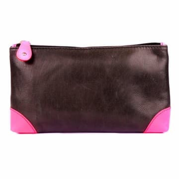 Vida Vida Leather Make Up Bag In Black