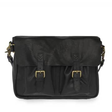 Vida Vida Maverick Leather Laptop Messenger In Black