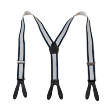 Pike Brothers Navy Off White 1937 Heavy Duty Braces In Blue