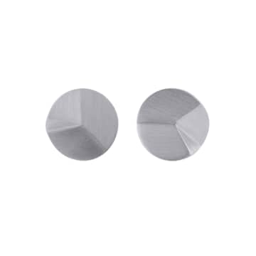 Sofie Lunøe Flake Silver Small Round Ear Studs In Metallic