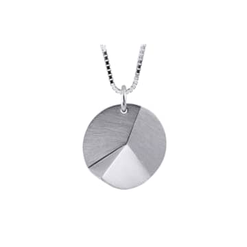 Sofie Lunøe Flake Silver Medium Round Necklace In Metallic