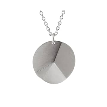 Sofie Lunøe Flake Silver Large Round Necklace In Metallic