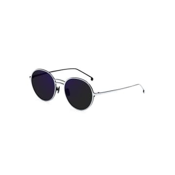 Aym Silver/army Yael Round Sunglasses In Metallic