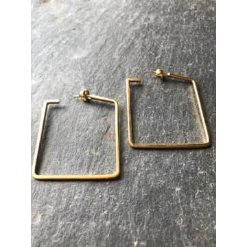 Silver Jewellery Squared Hoops Gold In Metallic