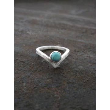 Silver Jewellery Chevron Ring Turquoise In Metallic