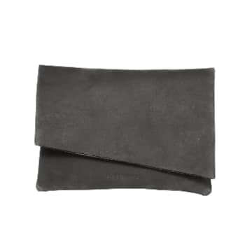 Berdine Black Leather Fold Clutch Bag