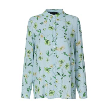 Storm & Marie Light Blue Viscose All Over Print Dakota Shirt