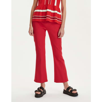 Libertine-libertine Bright Red Cotton Flaunt Trouser