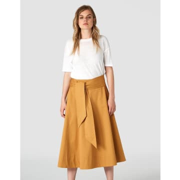 Kings Of Indigo Camel Organic Cotton Tigerlily Skirt In Copper