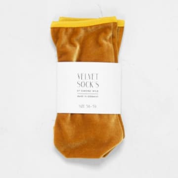 Simone Wild Gold Velvet Ankle Sock