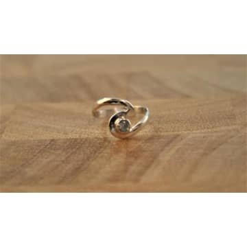 Bon Bon Fistral Silver Wave Ring With Stone In Metallic