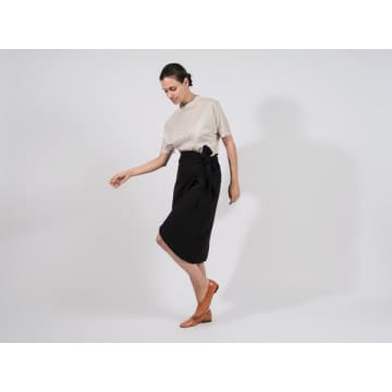 Folkdays Mali Cotton Wrap Skirt Black