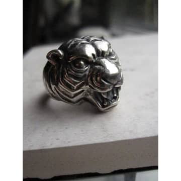 Silver Jewellery 925 Silver Tiger Ring In Metallic