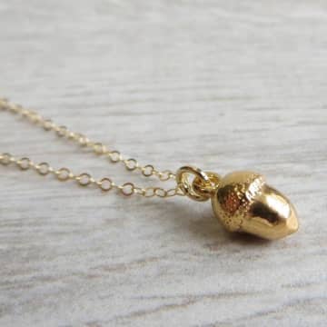 Gracie Collins Gold Acorn Charm Necklace