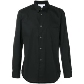 Comme Des Garçons Cdg Shirt Forever Slim Fit Poplin Plain Shirt (black) Cdgs5pla-1