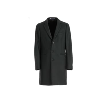 Ps By Paul Smith Dark Green Wool Coat In Green/green