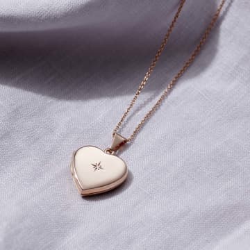 Posh Totty Designs 18ct Gold Plate Heart Locket With Diamond