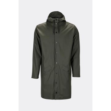 Rains Unisex Long Jacket In Green