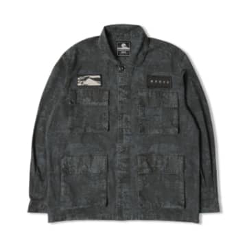 Edwin Anthracite Black Cotton Ebony Abstract Camo Survival Jacket