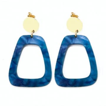 Sept Cinq Blue Plexiglass Anchor Earrings