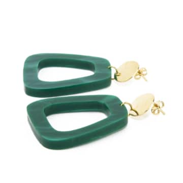 Sept Cinq Green Plexiglass Anchor Earring