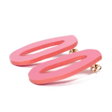 Sept Cinq Pink Plexiglass Coral Earrings