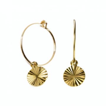 Sept Cinq Small Brass Gold Sorbet Earrings In Gold/gold