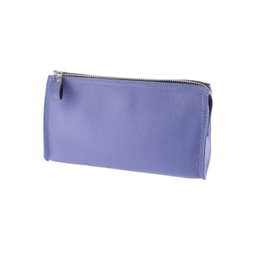 D R Harris Small Purple Leather Wash Bag