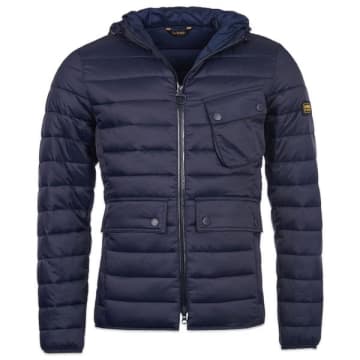 Barbour Navy Ouston Hooded Quilt Jacket In Blue