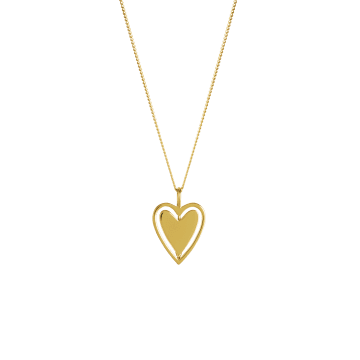 Buff Gold Spinner Heart Necklace